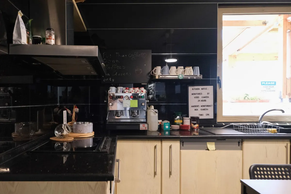 Kitchen area at Innospace Tirana
